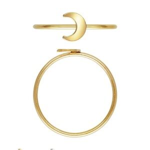 Set & Stones Gold Moon Ring Size 7